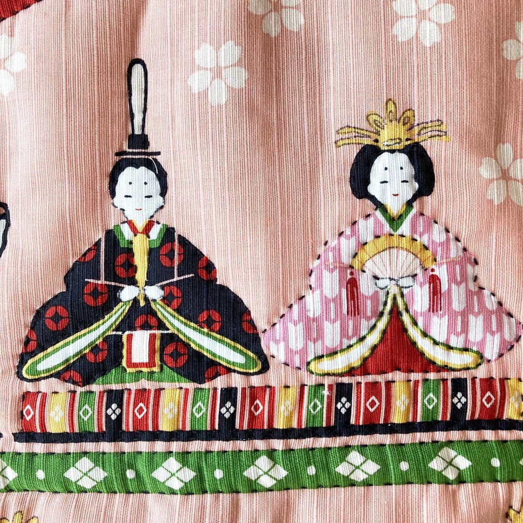 No.300 お雛様　手縫いキルトタペストリー　ハンドメイド