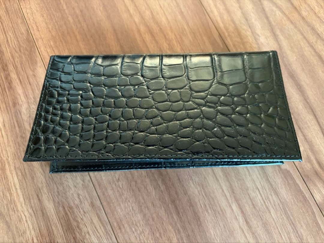 皇居限定　新品　クロコ型押し　長財布　牛革　ブラック　希少　 レザー