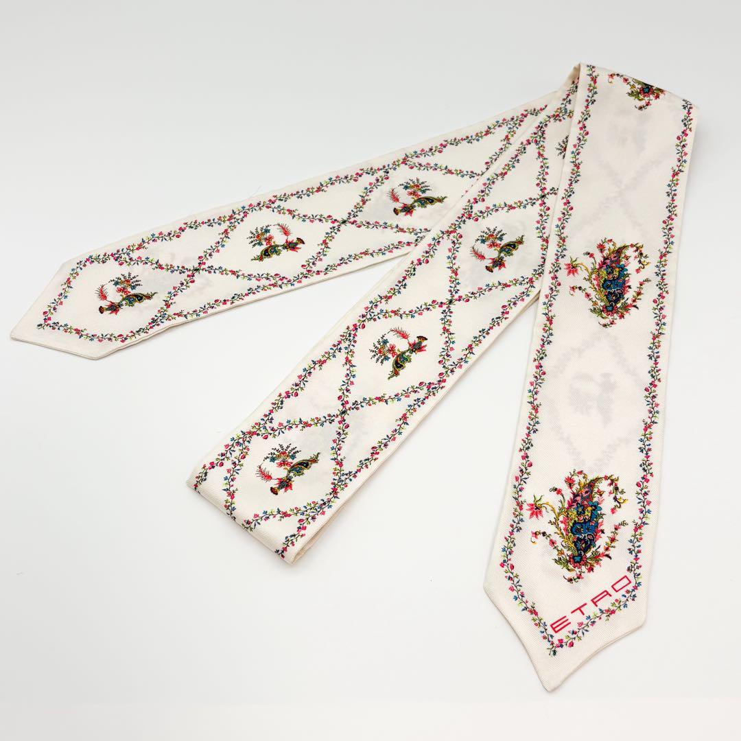 ♡美品♡ ETRO エトロ フラワー 花柄 リボンスカーフ