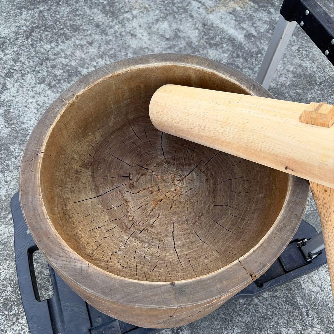 木製 調理用臼と杵 セット　送料高いので値引き交渉NGです