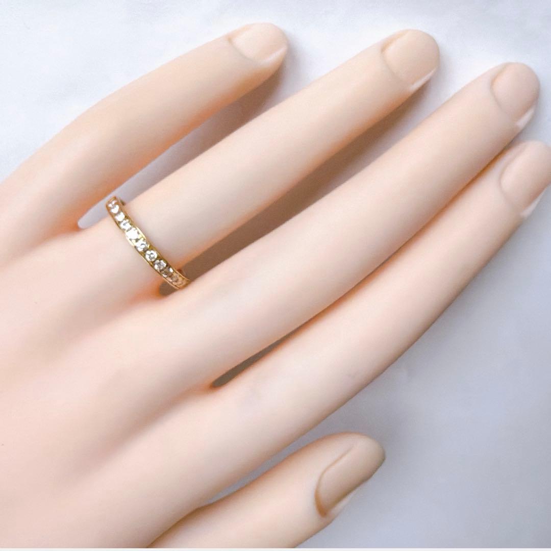 【E7265】 K18 天然ダイヤモンド 0.30ct ハーフエタニティ 13号