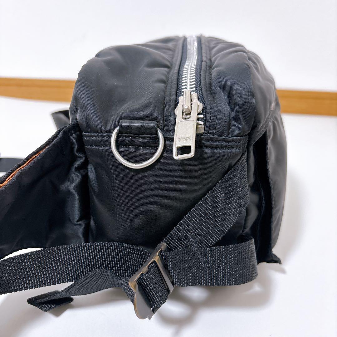 【美品】PORTER ポーター TANKER タンカー ボディバッグ 黒ナイロン
