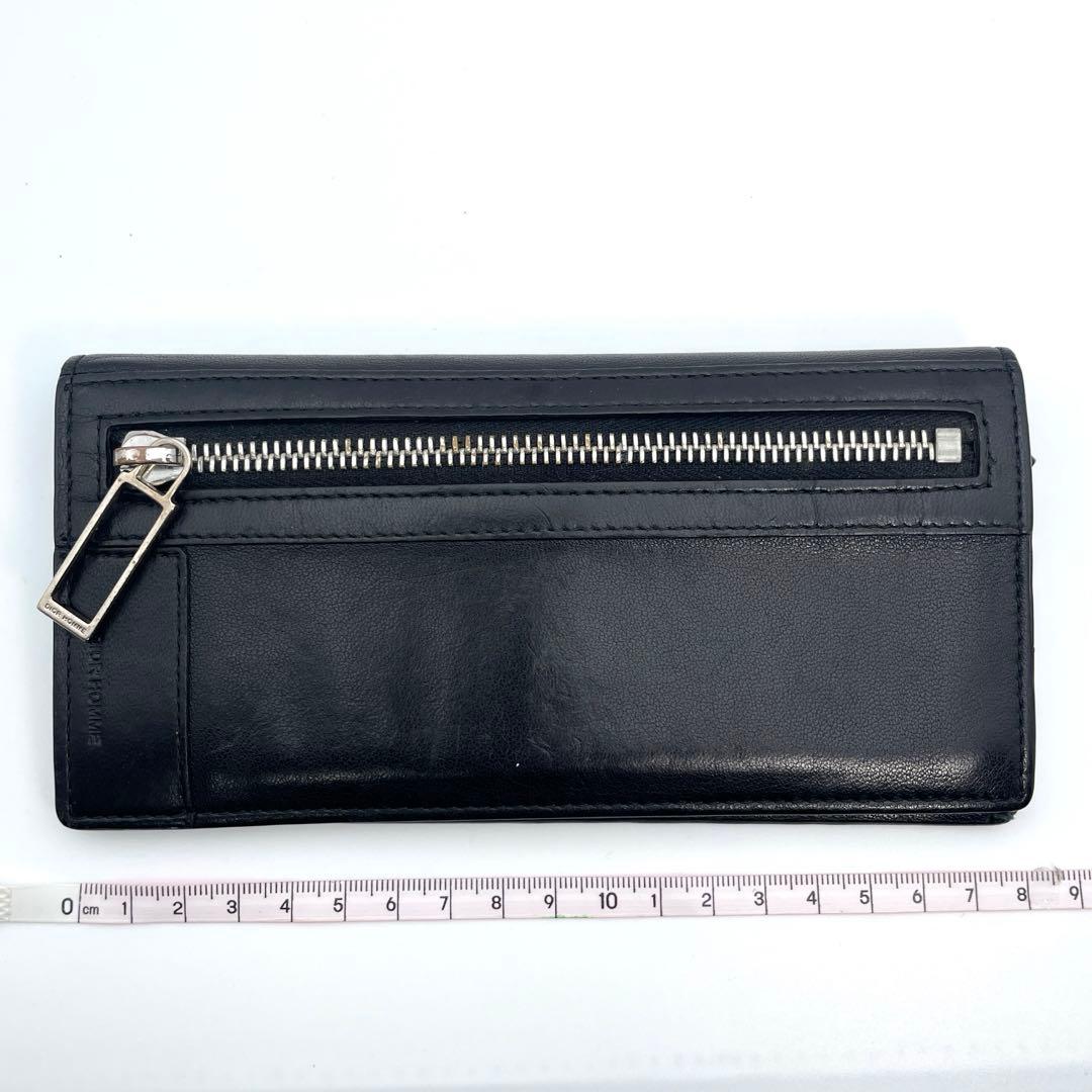 ディオールオム　長財布　メンズ　レザー　ブラック