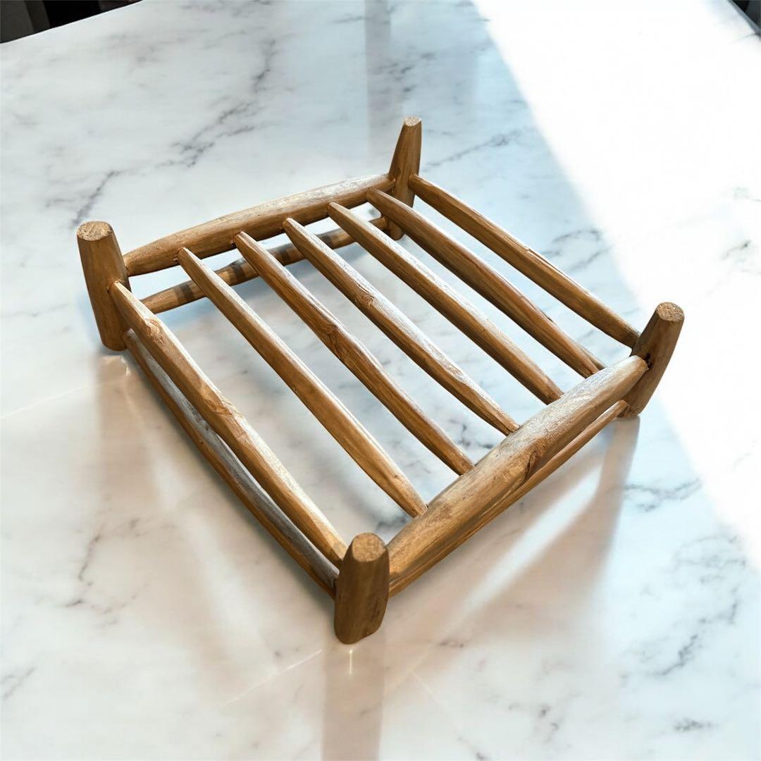 【一点もの】パリ　蚤の市　カゴ　ウッド　インテリア　大小セット売り　天然素材