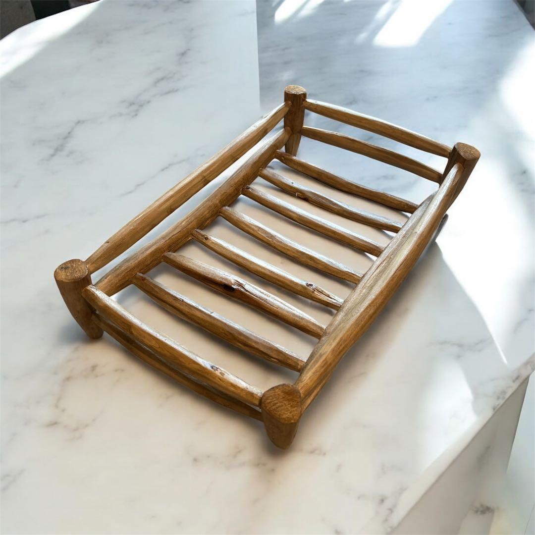 【一点もの】パリ　蚤の市　カゴ　ウッド　インテリア　大小セット売り　天然素材