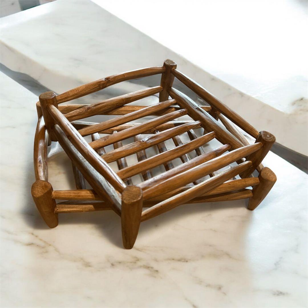 【一点もの】パリ　蚤の市　カゴ　ウッド　インテリア　大小セット売り　天然素材