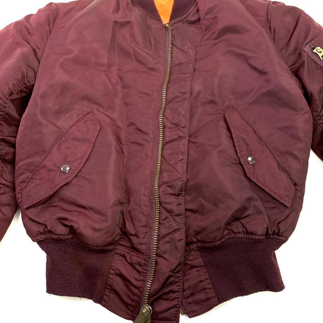 希少カラー★80s旧タグ USA製 ALPHA MA-1 ボルドー M　D795