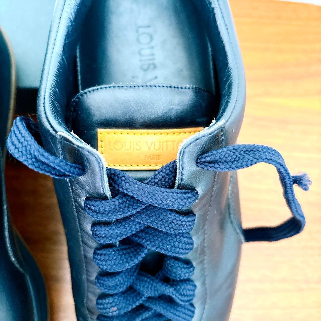 LOUIS VUITTON オールレザー スニーカー ブラック イタリア製 37