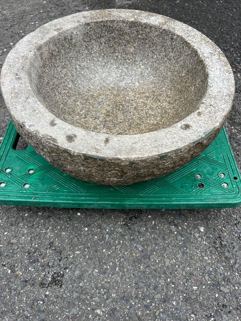 餅つき 石臼 御影石 鉢形 餅臼 二升用 本格派タイプの餅つき石臼　杵つき