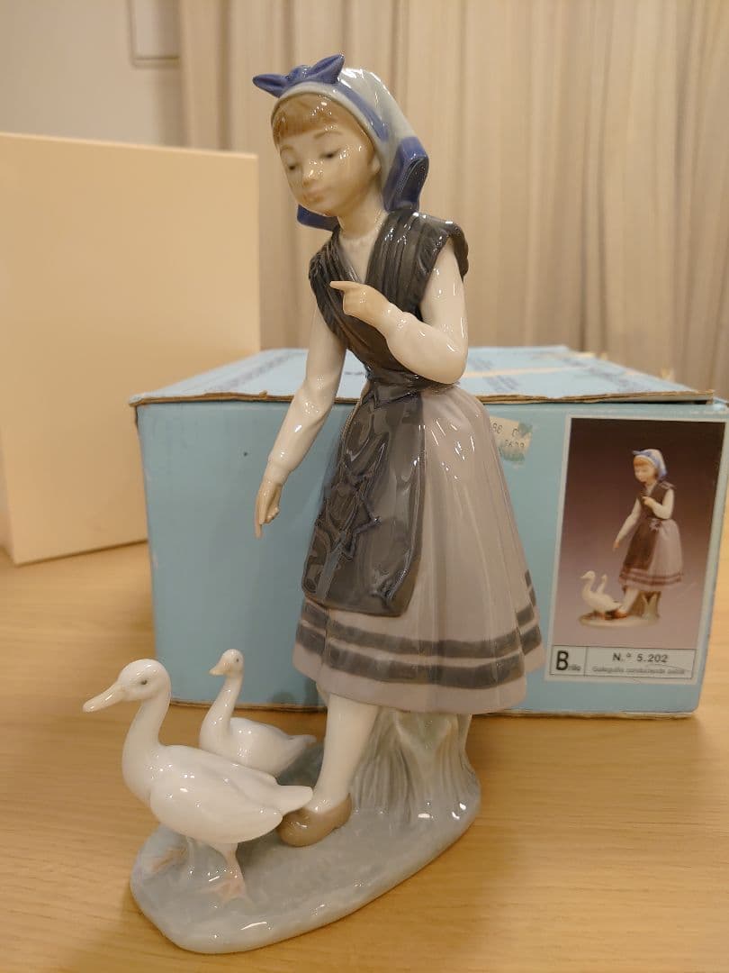 【極美品 絶版 箱付】リヤドロ LLADRO 5202「少女と2匹のアヒル」