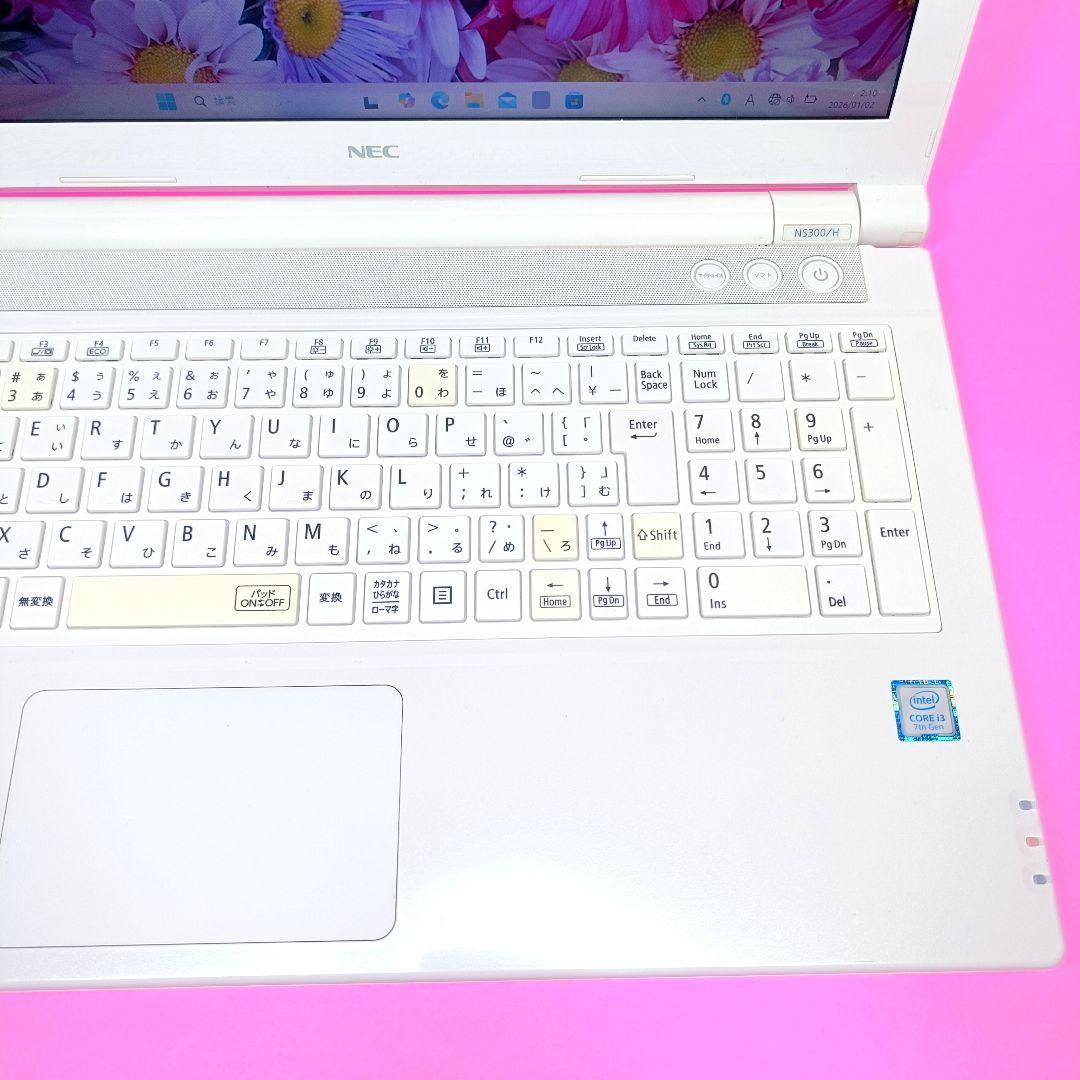 超大容量1TB‼️第7世代✨オフィス✨薄型✨カメラ付き白ホワイトノートパソコン✨