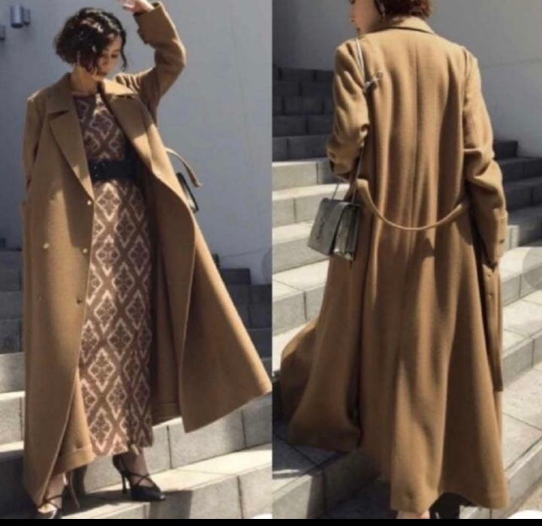 値下げ不可 Ameri VINTAGE BELT FLARE LONG COAT