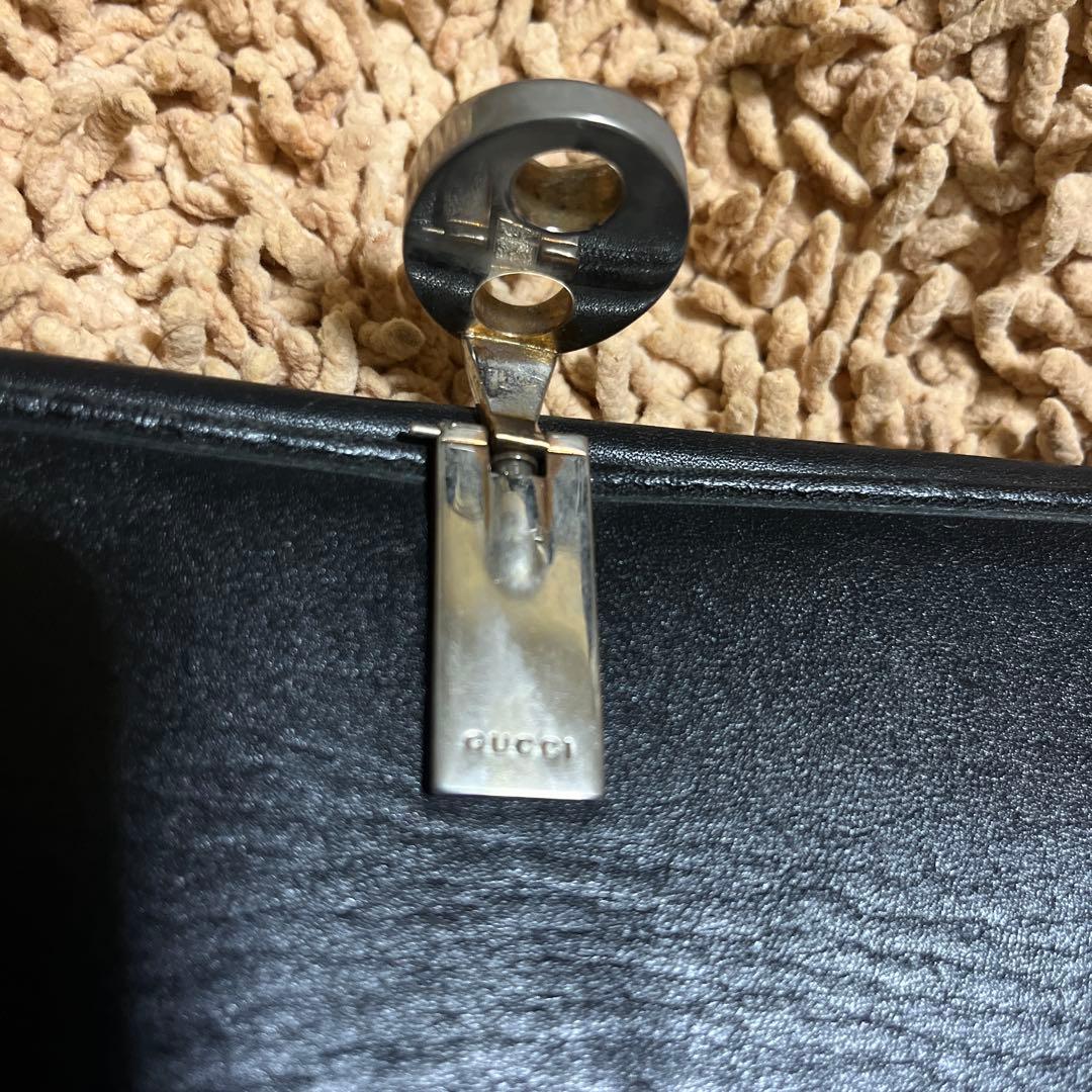 GUCCI グッチ 長財布 シマレザー ブラック　本革