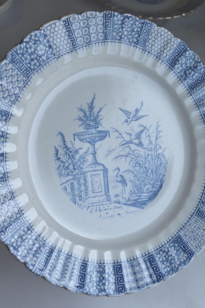 2枚組　美品　リュネビル　DENTELLE（レース）皿　フランスアンティーク