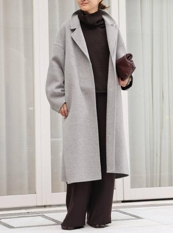 Deuxieme Classe　ウールアンゴラリバーコート 新品　グレー