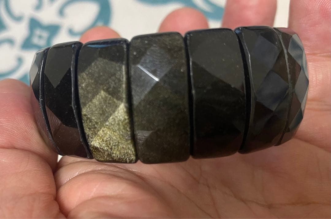 ゴールデンオブシディアン　バングル（宝石鑑別書付、ケース付）