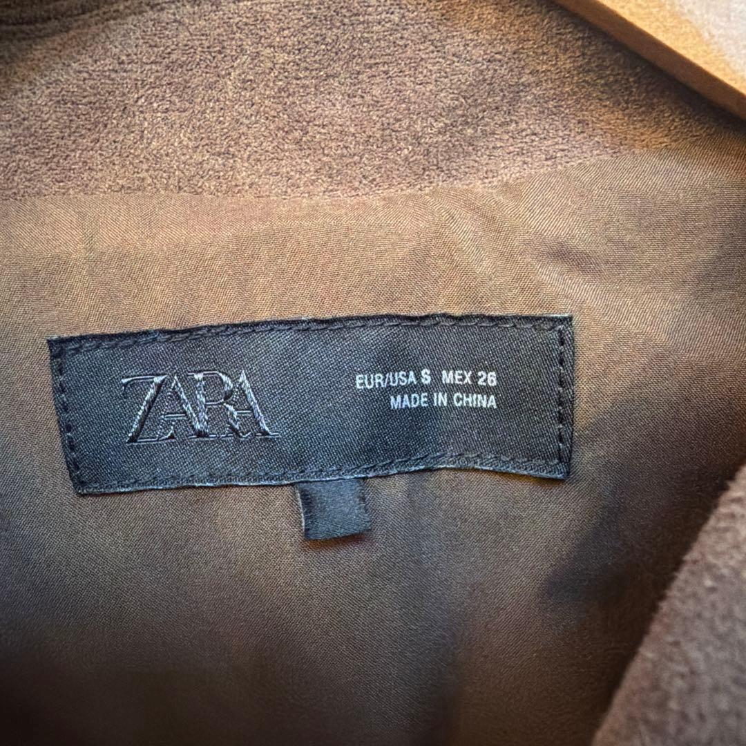 ZARA ブラウン　スウェード　ショートジャケット　レディース