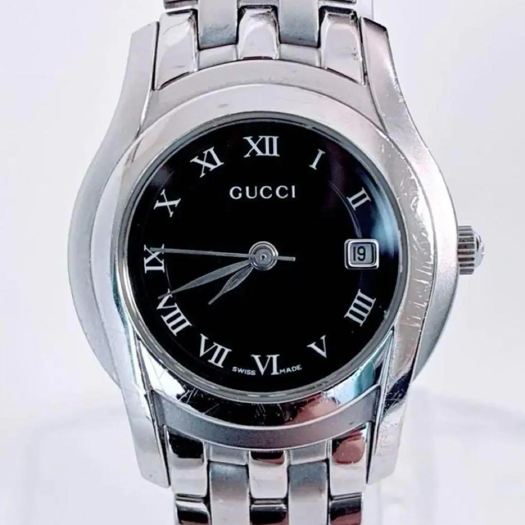 グッチ GUCCI レディース 腕時計 5500L 美品 稼働品 シルバー 銀