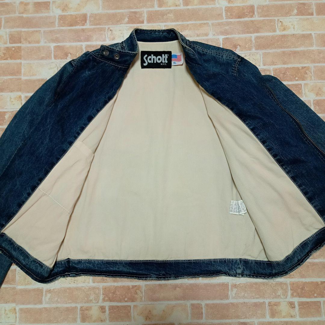 SCHOTT ショット　デニム　ライダースジャケット 古着 ダメージ加工