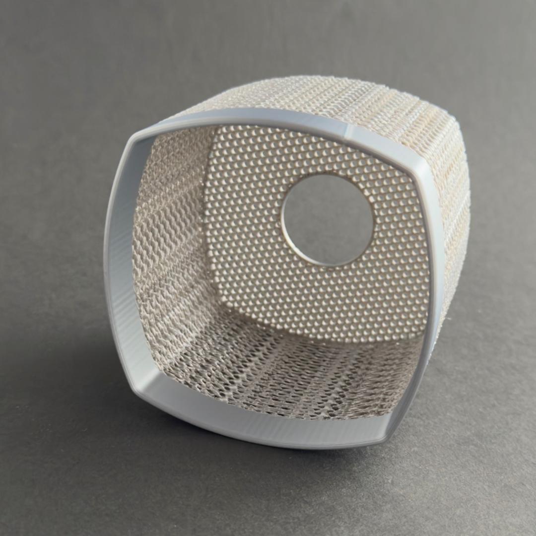 3Dプリンター鉢 3.5~4号相当 植木鉢 黒 『クレーシュ』 作家鉢 通気◎