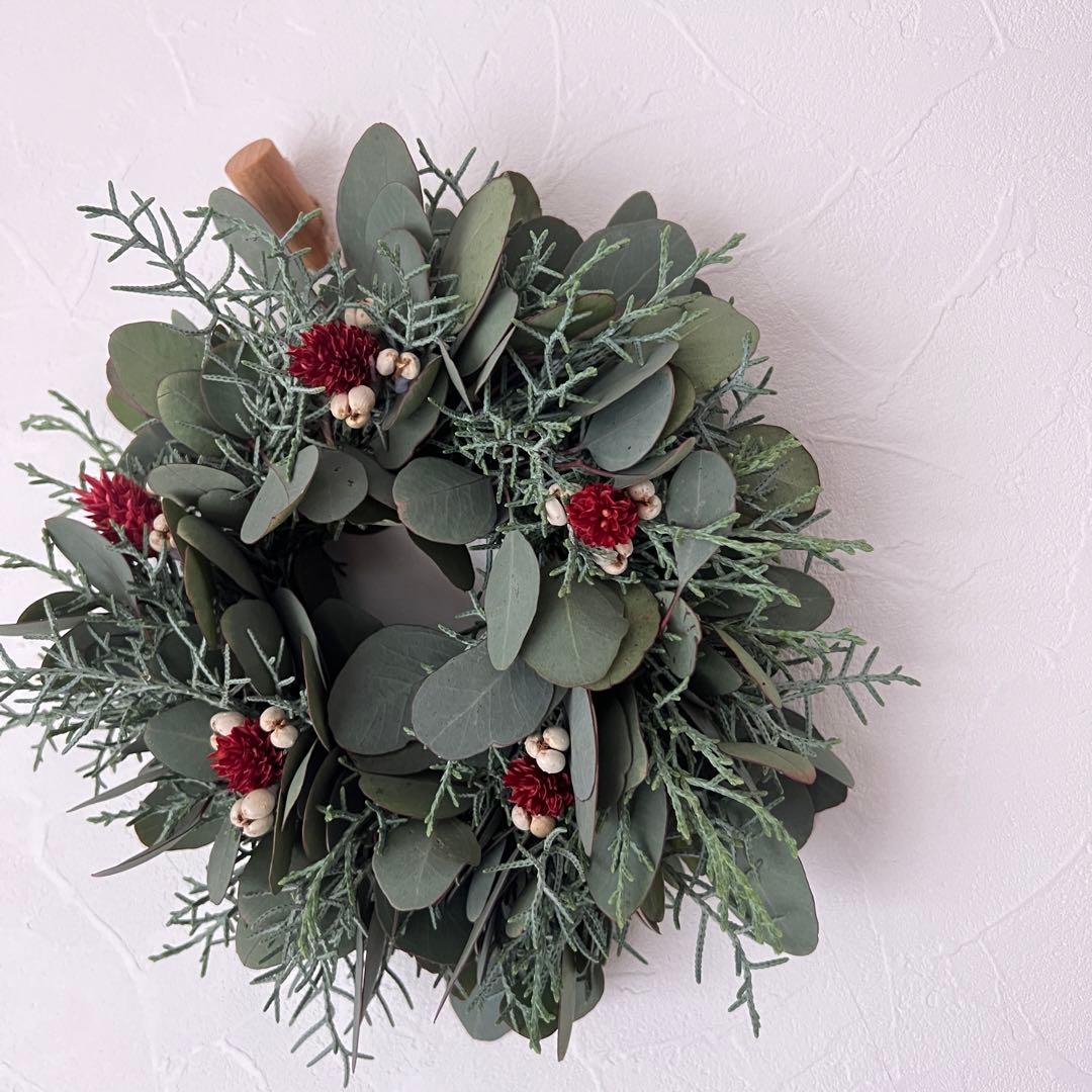 【SALE】ポポラスとブルーアイスのクリスマスリース* * *ラッピング無料