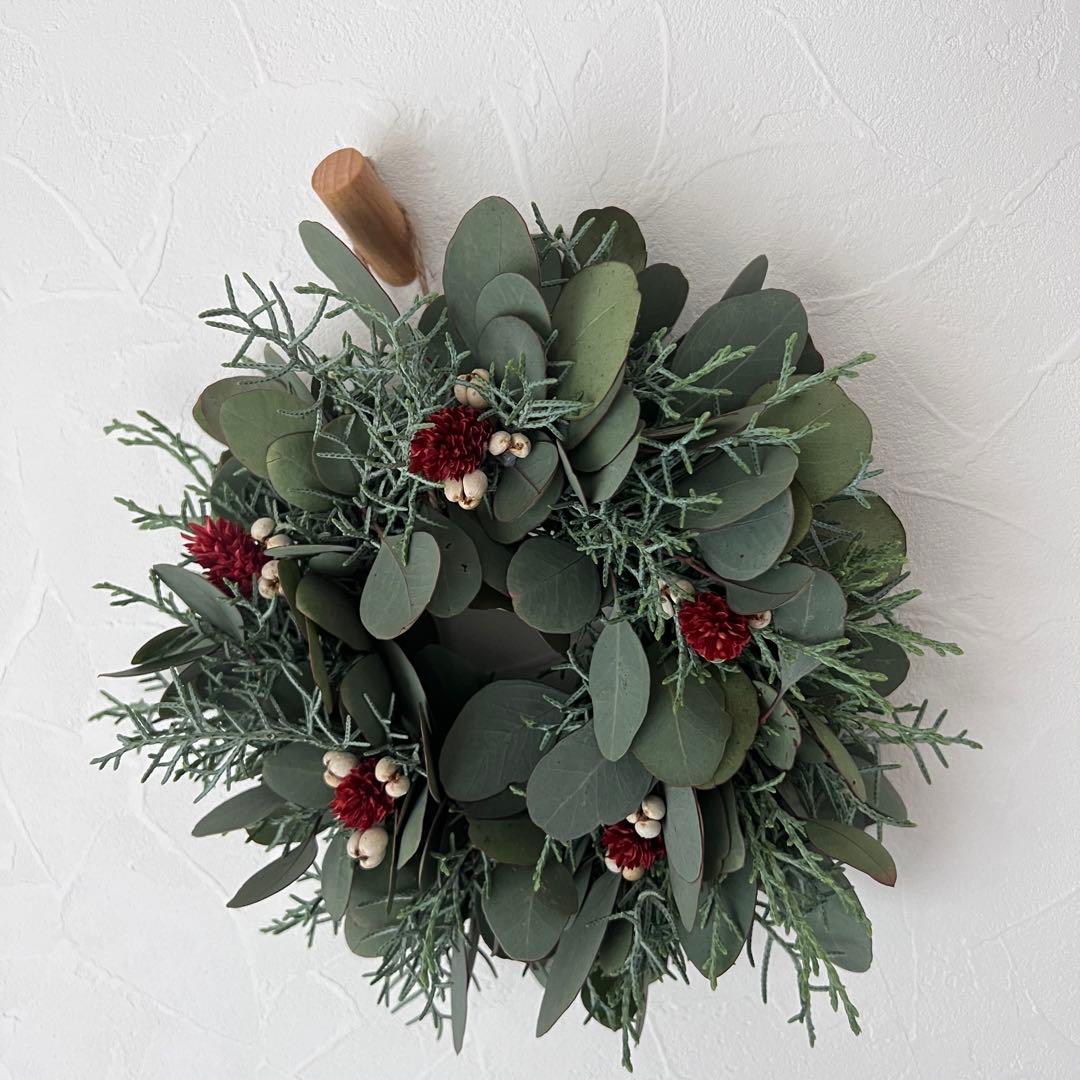 【SALE】ポポラスとブルーアイスのクリスマスリース* * *ラッピング無料