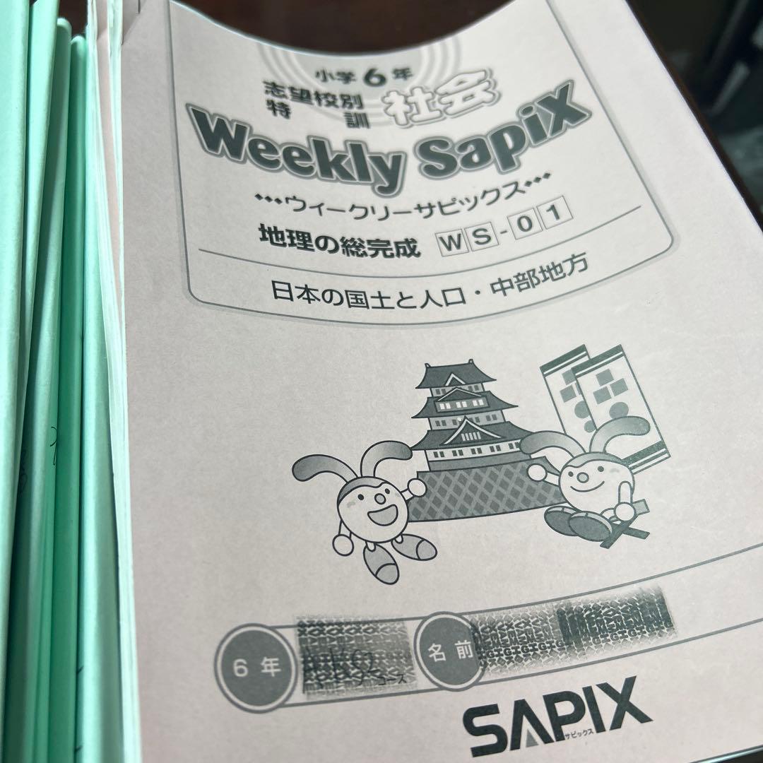 専用　㉒　土曜特訓6年　社会 理科　Weekly Sapix 志望校別特訓