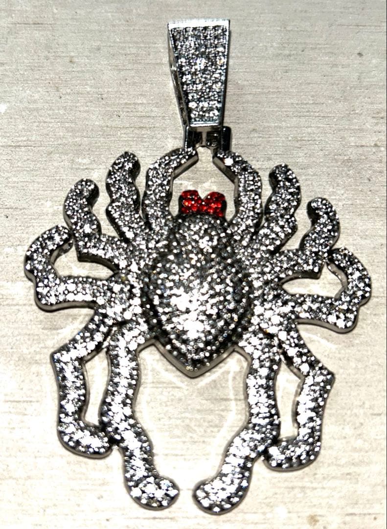 【ユニーク】シルバー製クモペンダントとリングセット