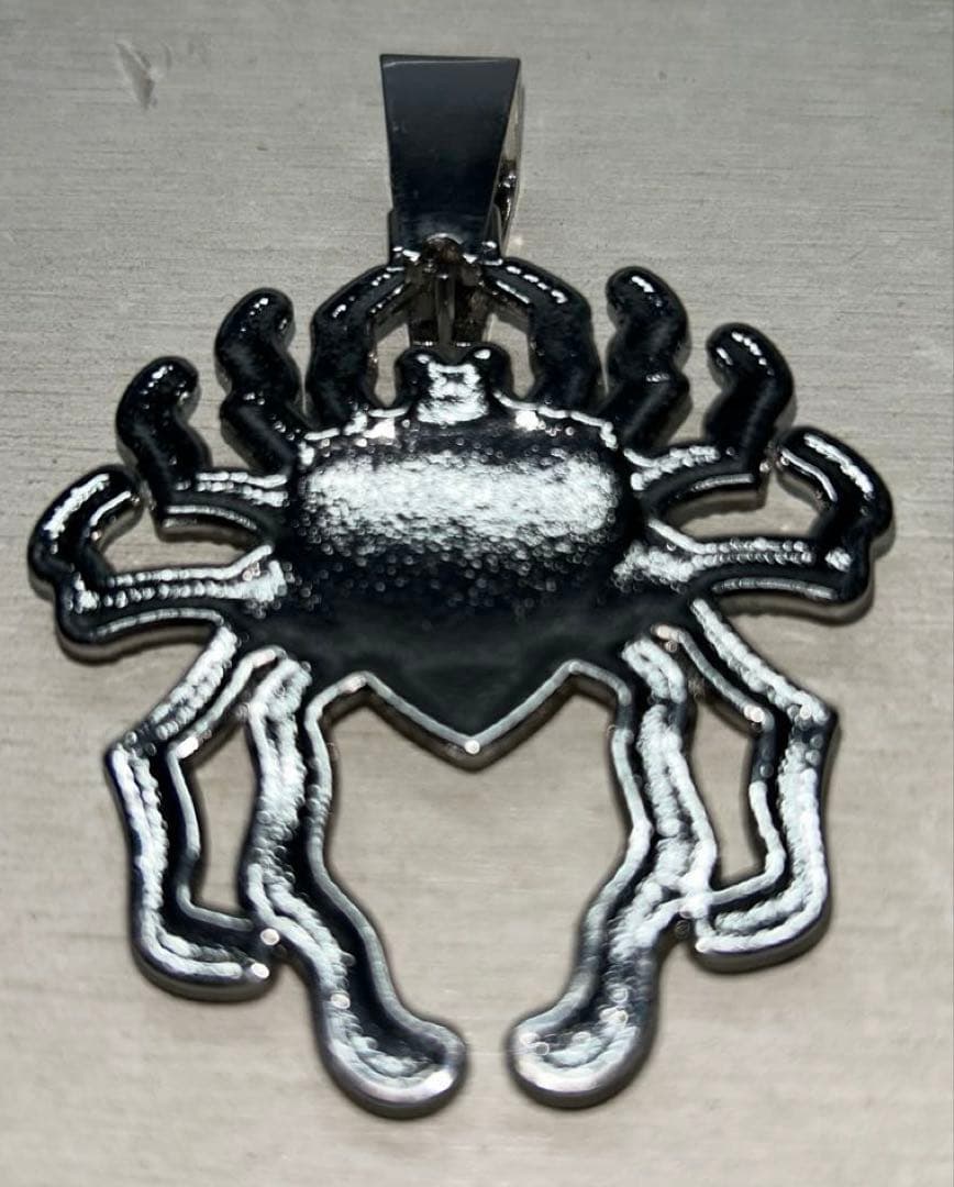 【ユニーク】シルバー製クモペンダントとリングセット