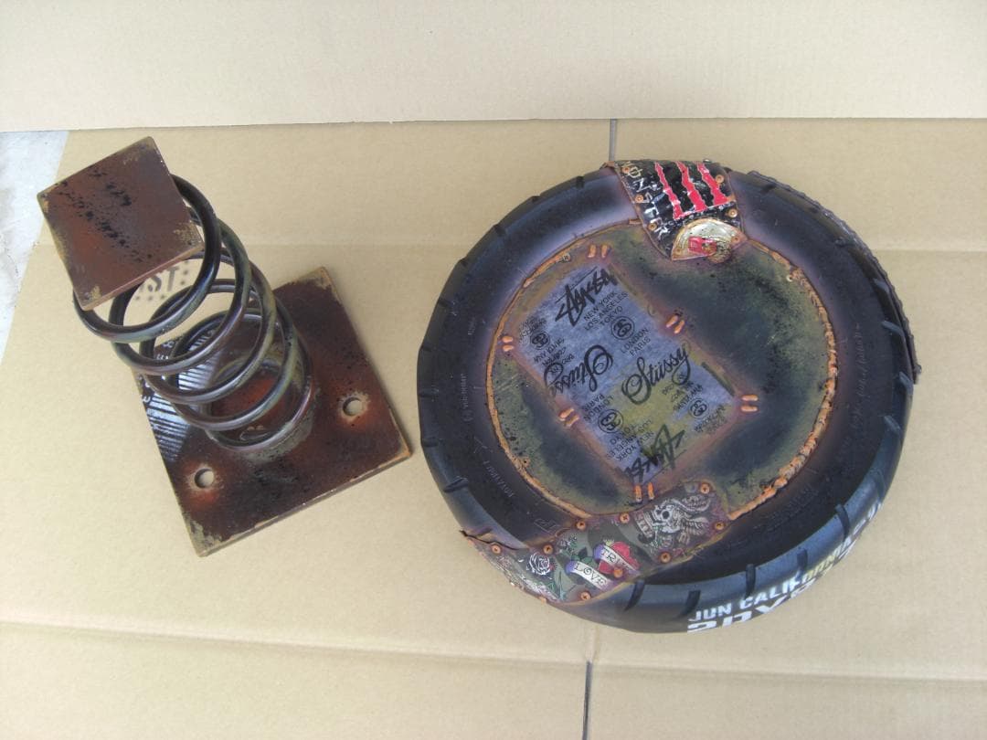 バイクタイヤ サイドテーブル ダウンサス チェア インテリア カリフォルニア