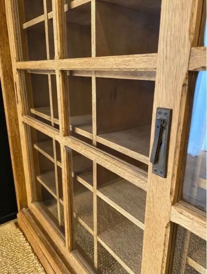 水屋箪笥　稀少　ガラス扉　収納棚　アンティーク　古家具