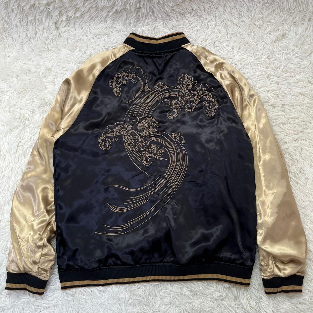 絡繰魂 スカジャン 風神 雷神 リバーシブル 刺繍