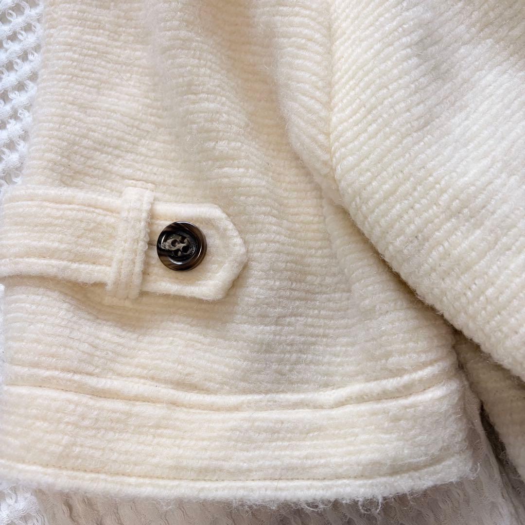 バーバリー ブルーレーベル ボリューム袖 モヘア ダッフル ノバチェック ファー