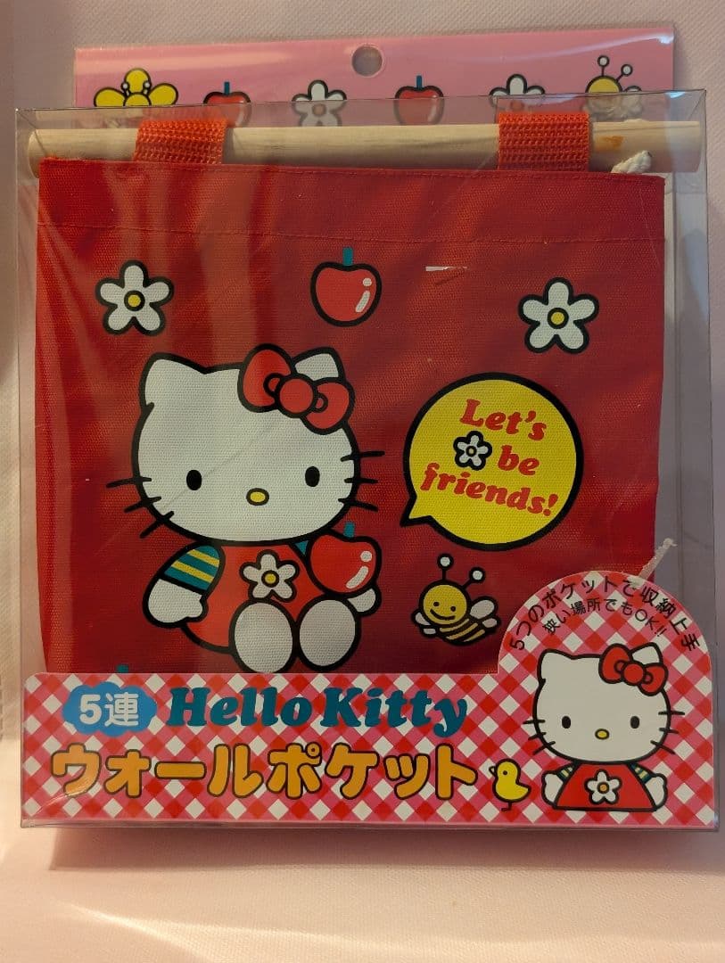 激レア！　ハローキティ　ウォールポケット　5連　当時物　1997年 未開封