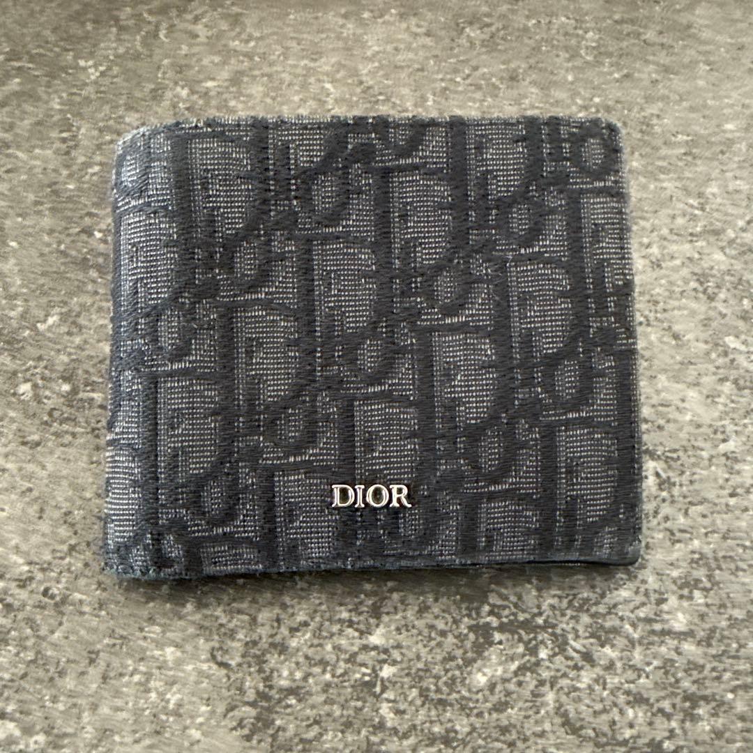 DIOR オブリーク トロッター ジャガード　二つ折り財布