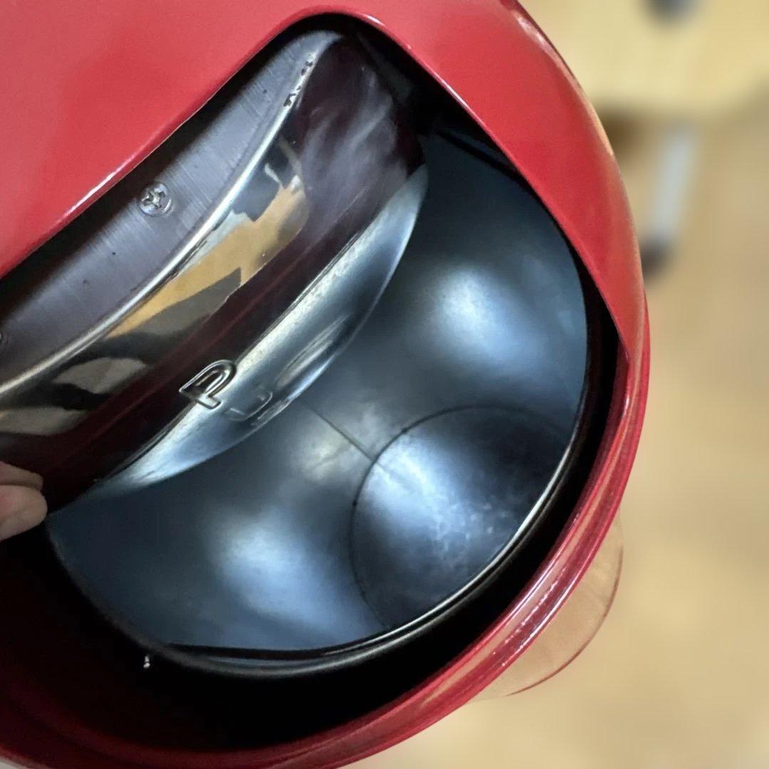 金属製　レトロ　ダストボックス　赤