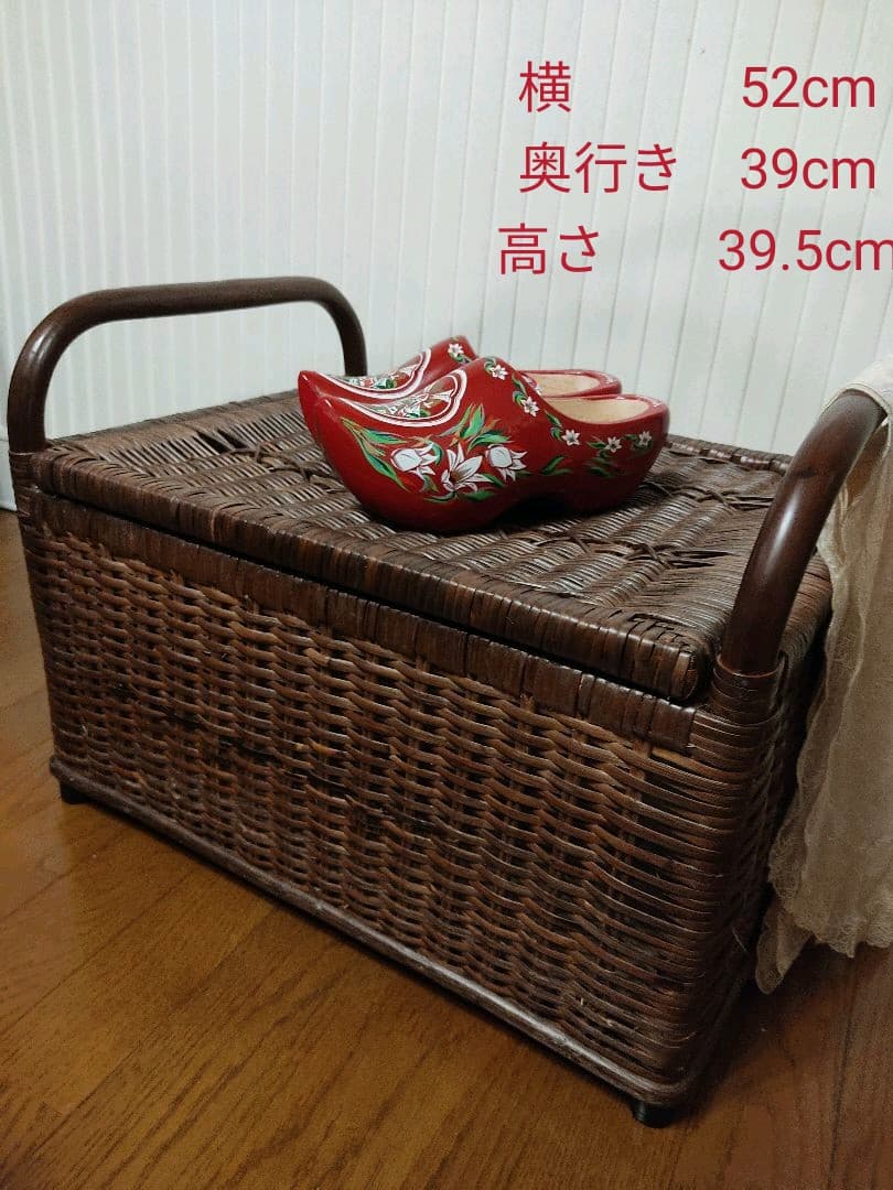 大きい籠　衣装箱　衣装ケース　おもちゃ箱　ランドリーバスケット　籐　ラタン　竹
