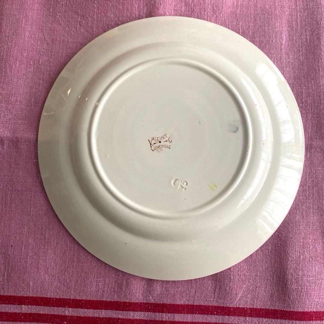 フランスアンティーク　LunevilleリュネヴィルBLEUET　矢車菊皿【B】