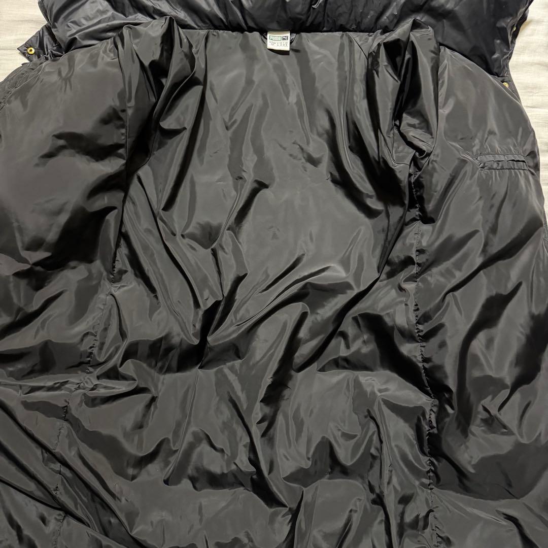 PUMA ロングダウンコート ブラック 金ロゴ ベンチコート S〜M相当