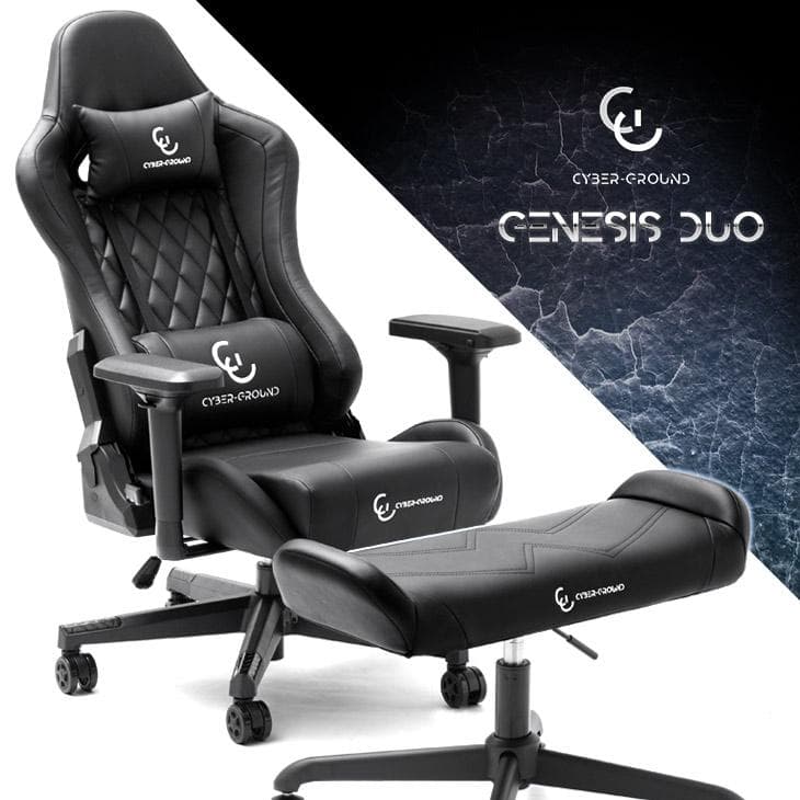 寝ながらゲーム解禁！ ゲーミングチェア + オットマン セット 4Dアームレスト