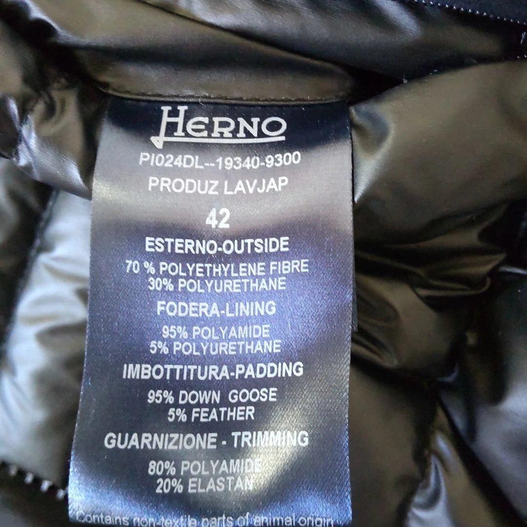 美品 ヘルノ HERNO ラミナー ショートダウンジャケット ブラック 42
