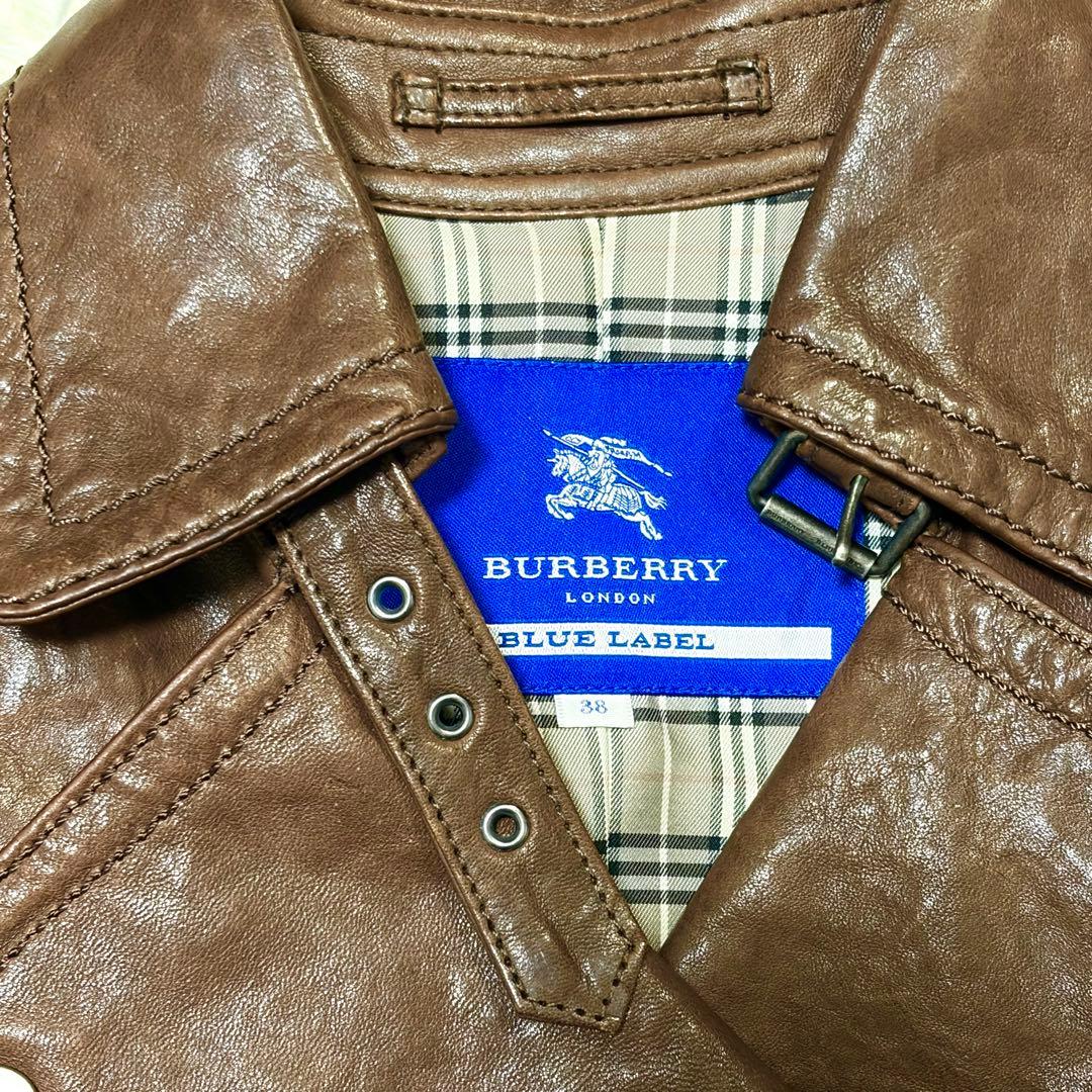 ✨美品✨BURBERRY BLUE LABELバーバリー　レザーワンピース　Ｍ