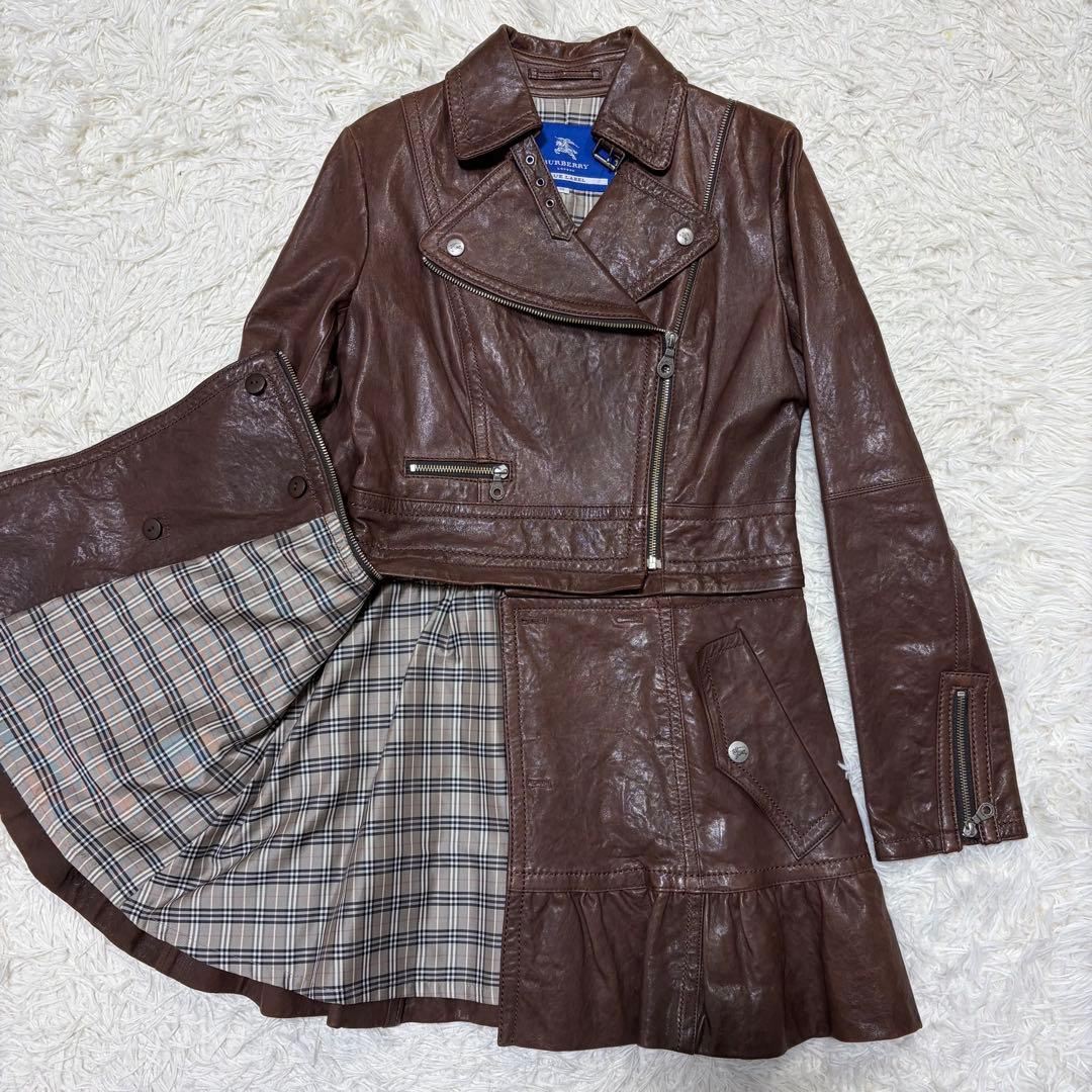 ✨美品✨BURBERRY BLUE LABELバーバリー　レザーワンピース　Ｍ