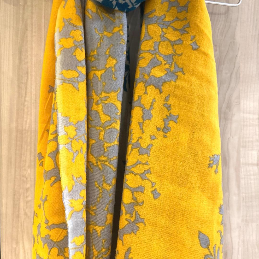 HPFrance 大判ストール　イエロー×ブルー