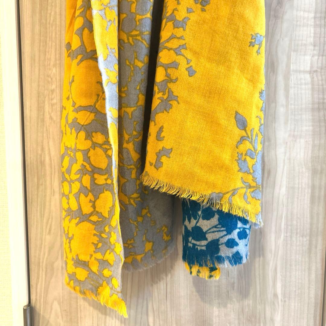 HPFrance 大判ストール　イエロー×ブルー