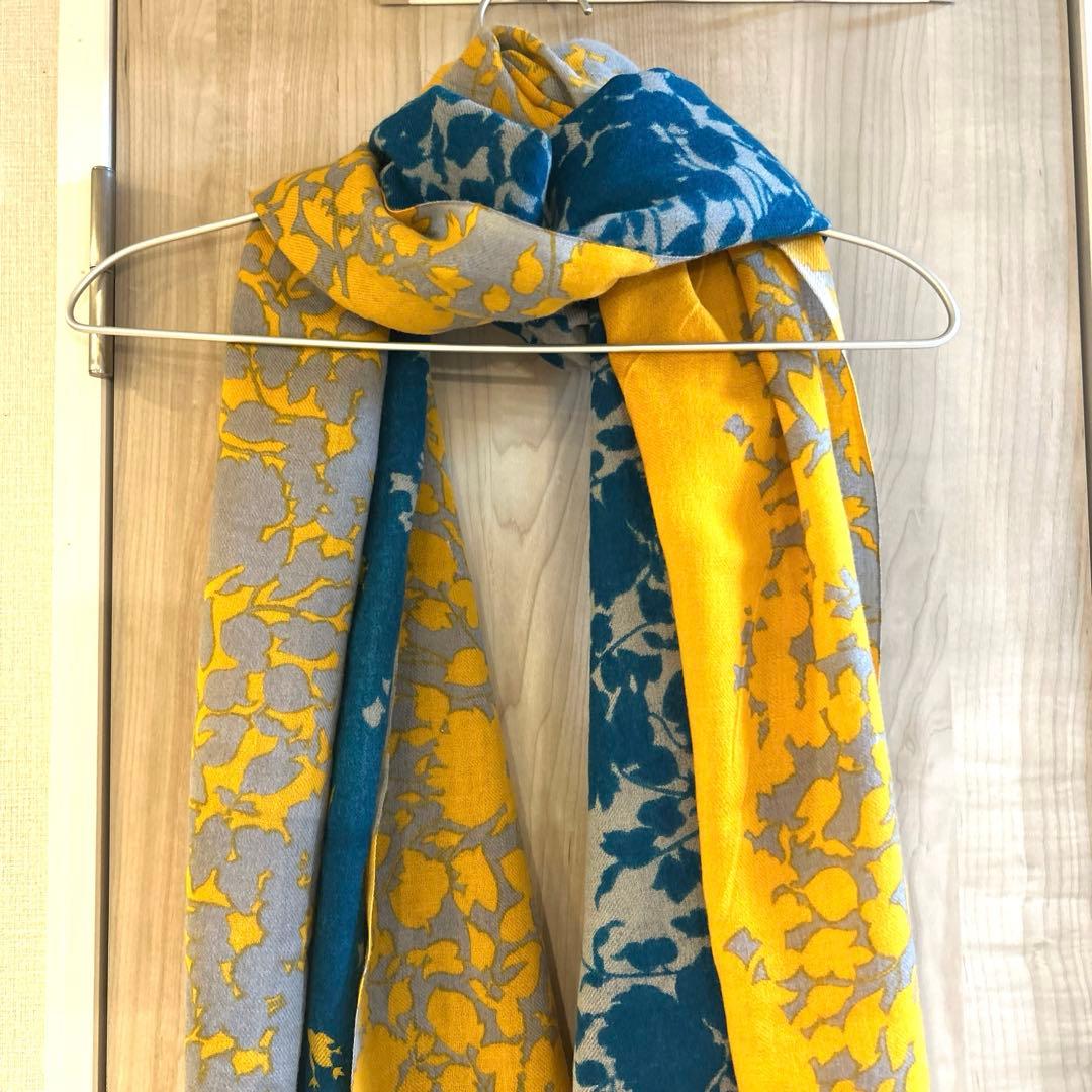 HPFrance 大判ストール　イエロー×ブルー
