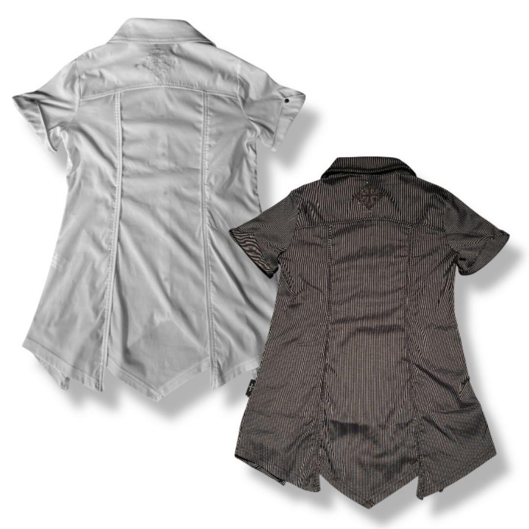 トップス Ozz Cross gothic white shirt