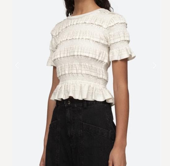 トップス Sea New York MABLE CAMBRIC SMOCKED TOP