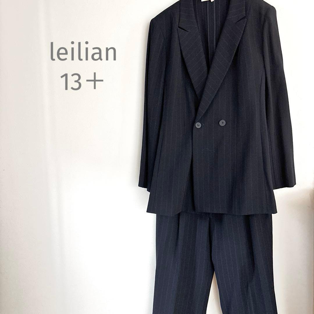 レリアン、2点セット、フォーマル、パンツスーツ、ストライプ、薄生地、