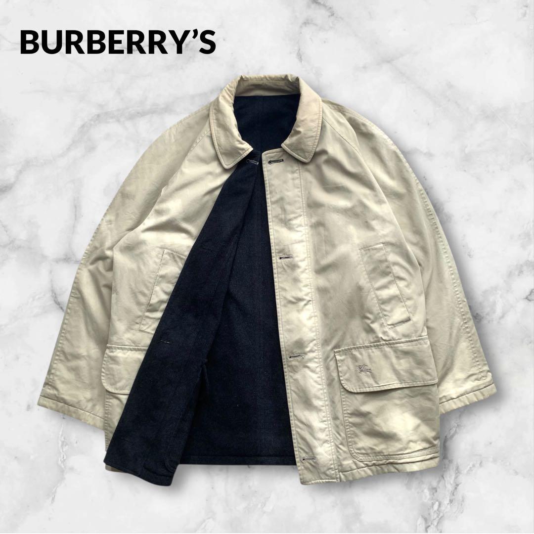 【ぴかそ 様】80sバーバリーズ リバーシブルウールフィールドハーフコートスペイ
